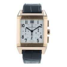 Jaeger LeCoultre Reverso 18k Rose Gold Silver Dial 35x41mm Automatic Q7012620