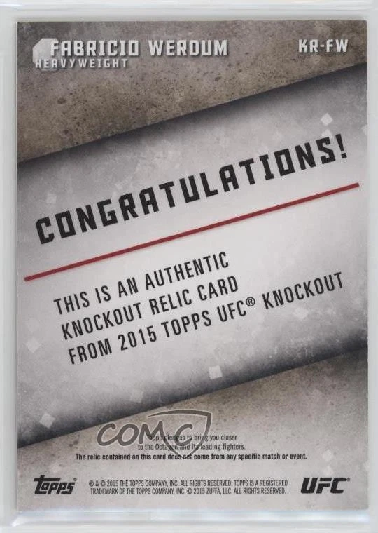 2015 Topps UFC Knockout Relics /188 Fabricio Werdum #KR-FW - Image 2 of 2