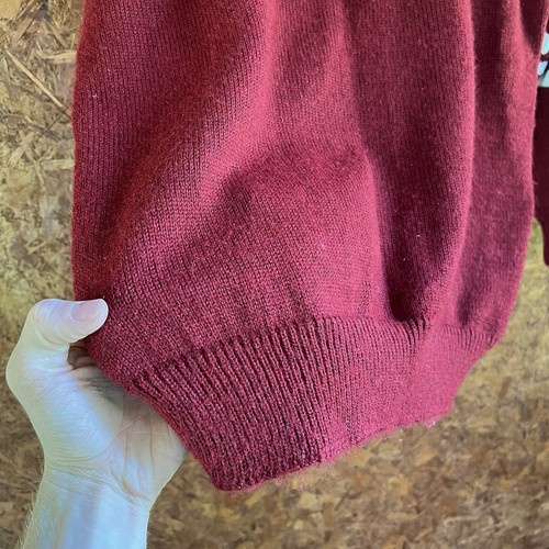 Vintage Oklahoma Sooners Sweater Womens Medium Red Wool Pullover - Picture 4 of 7