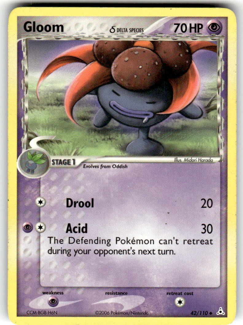 Gloom 42/110 Uncommon Holon Phantoms Pokemon Near Mint
