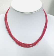   Three-strand blood-red baby coral necklace  