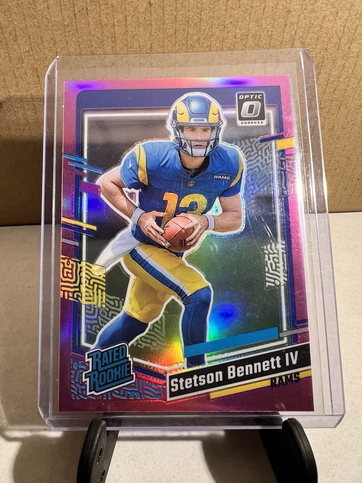 2023 Donruss #358 Stetson Bennett IV Optic Rated Rookie Preview Pink Prizm