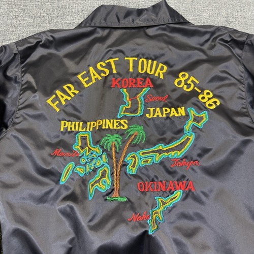Vintage Star Eagle Okinawa Japanese Souvenir Satin Bomber Jacket 80’s Military