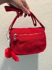 Kipling Red Crossbody Bag with Monkey Bag Charm NWT