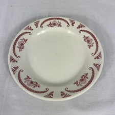 Vintage Homer Laughlin Dessert Plate HLC962 Red White Floral Restaurant Ware