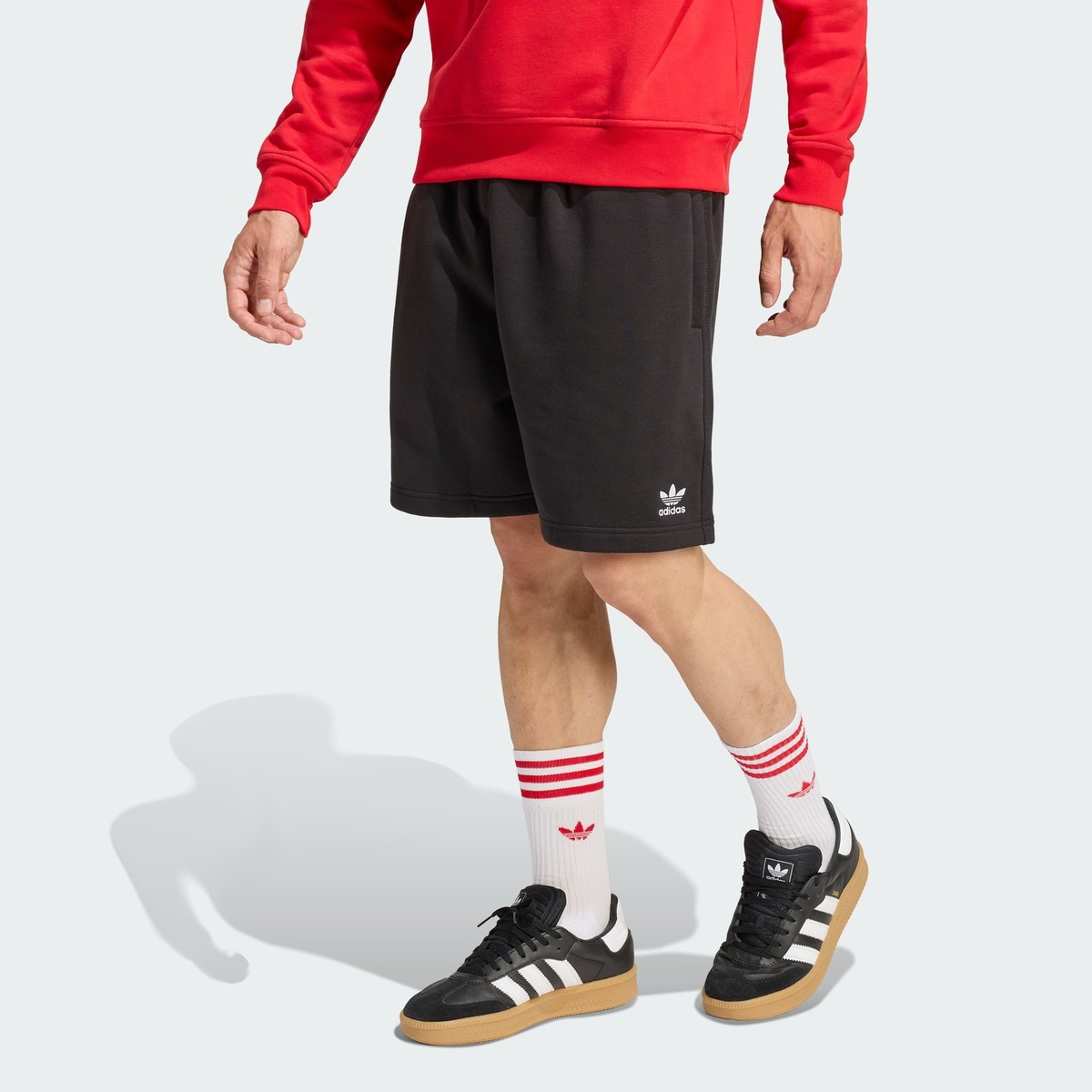 adidas men TREFOIL ESSENTIALS 7 inch FLEECE SHORTS | eBay