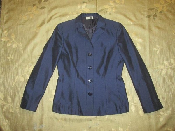Women Akris Blazer Navy Cotton 38 / M / 46