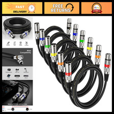 6 Pack 2ft XLR Microphone Cable - Male to Female 3 Pin Balanced Audio Cables