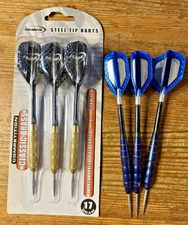 Halex Steel Tip Blue Darts Competition Classic Brass 17 Gram NIP w/ Extra Set