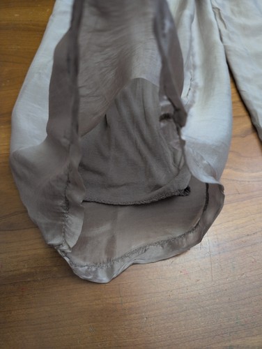 Pantalon en soie femme neuf M Made In Italy taille XL taupe doublé à enfiler jambes larges raccourci - Photo 19/20