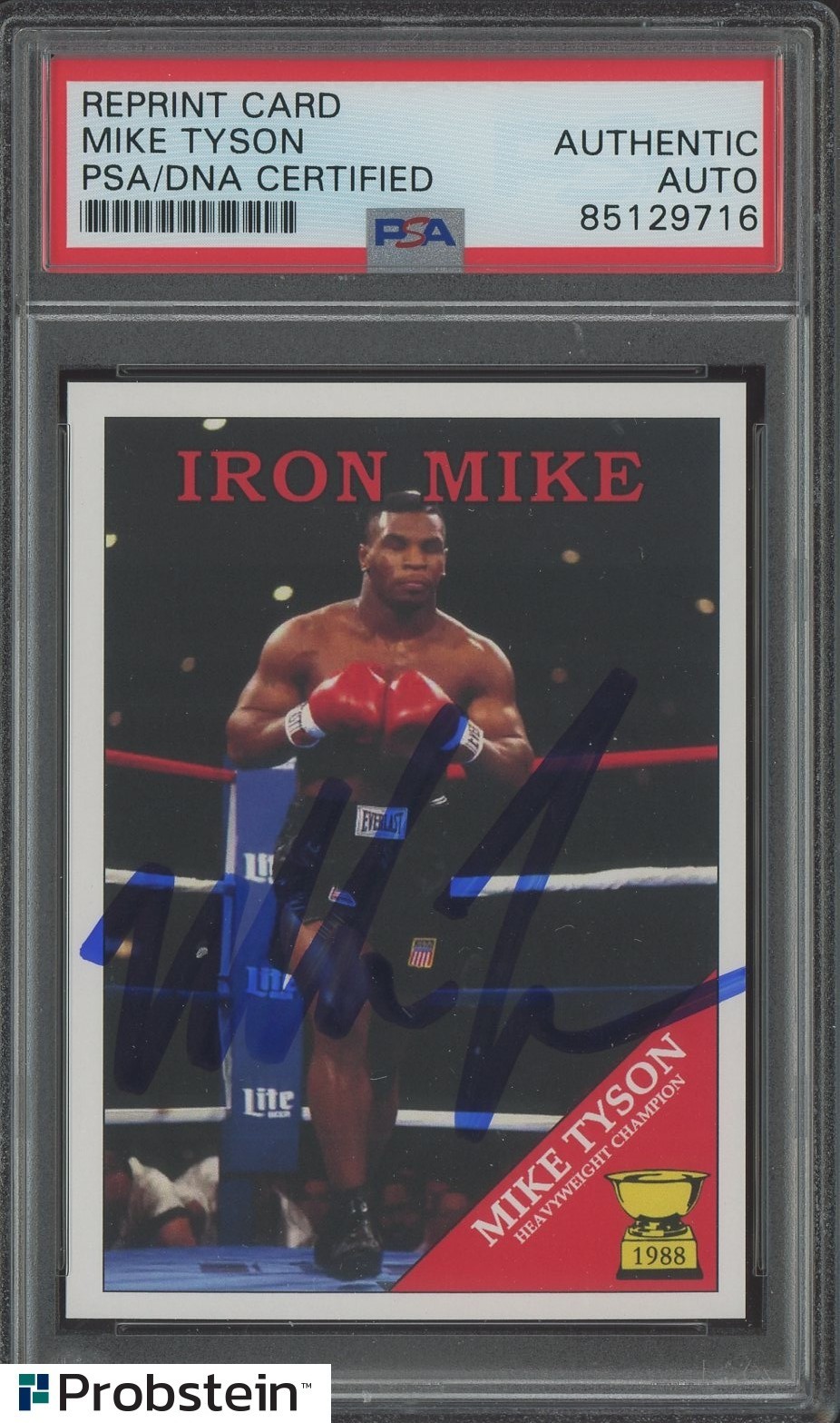 #1 Mike Tyson Signed Boxing Reprint Card PSA/DNA Authentic AUTO view 1