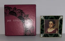 JAY STRONGWATER SWAROVSKI CRYSTAL ENAMEL FRAME LELAND PAVE GREEN  2” X 2”