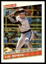 2020 Donruss Milestone Stat Line Variations Cal Ripken Retro/650 /650 #224
