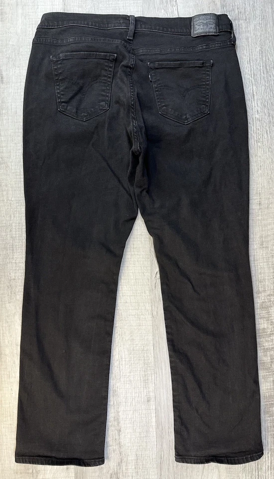 Levi’s Classic Straight Jeans Black Denim Women’s Size 16W M (Actual 34X27.5”) - Image 3 of 4