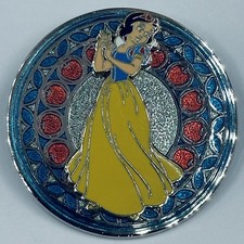 Snow White Disney Pin Princess Stained Glass Series Apples 3D 2003 Round Circle