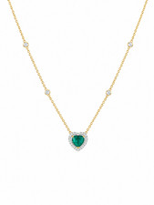 emerald heart pendant with diamonds