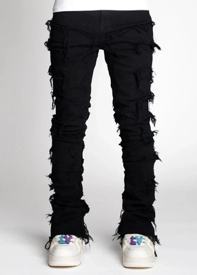 GUAPI オブシディアンブラックタペストリーパンツ 38 Men's GUAPI BLACK OBSIDIAN BLOOD STACKED JEANS SIZE 40 | eBay
