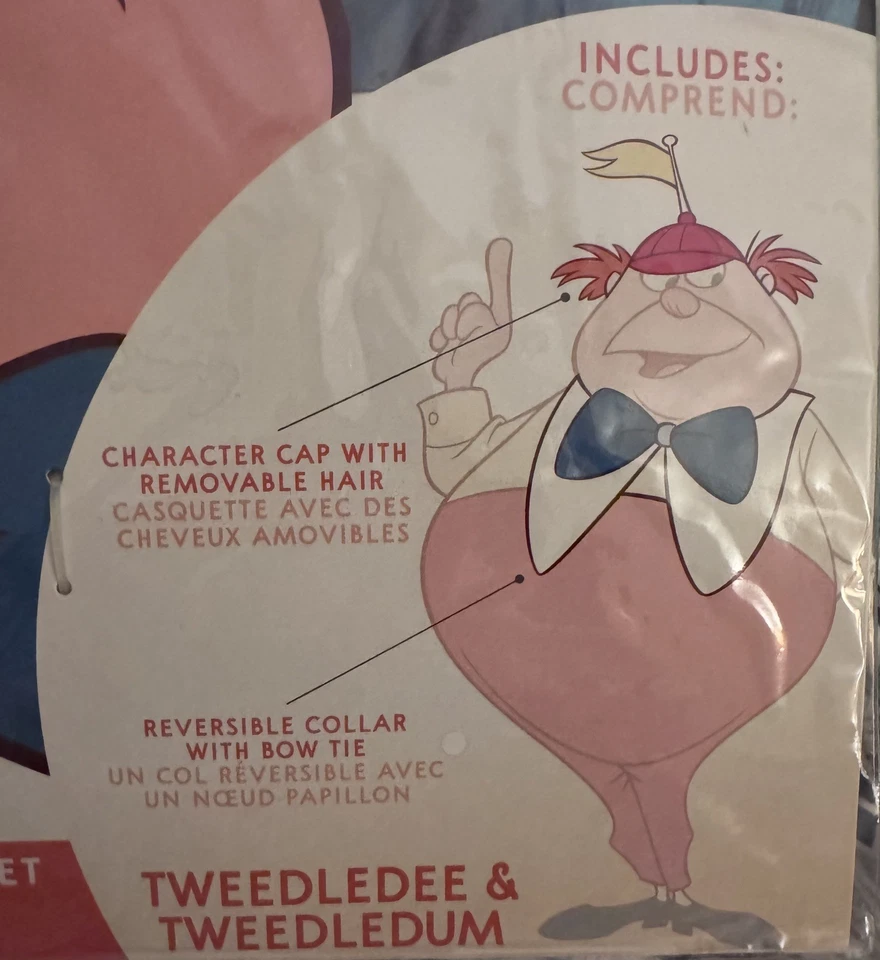 Disney Alicia País de las Maravillas Tweedledee Tweedledum Disfraz Halloween Conjunto de Accesorios Foto 4 de 4