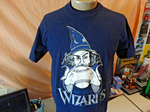 Vintage 90s Fort Wayne Wizards Single Stitch Baseball T Shirt L MiLB MLB