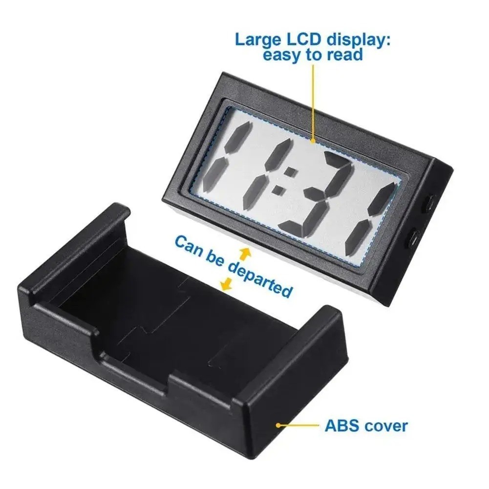 Portable Mini Car Dashboard Digital Clock for Vehicle Large LCD Time Screen