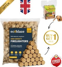 200 Wood Wool Ecoblaze Natural Firelighters - 3.4kg of High Density +6L Carry Pk 0.12 per lighter