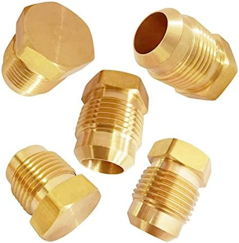 5 PCS Brass Flare 3/8 Inch OD X 3/4 Inch Male NPT Connector Tube Fitting