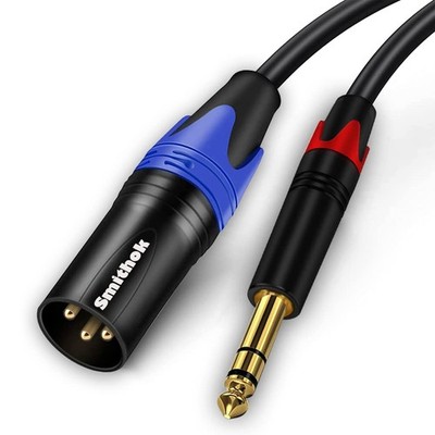 Smithok 1/4 to XLR Cable,Quarter inch(6.35mm) TRS 6.6 feet, Black