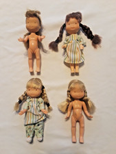 Vtg 1970's Knickerbocker HOLLY HOBBIE friends Lot of 4 dolls
