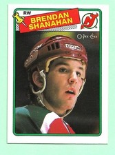 (1) BRENDAN SHANAHAN 1988-89 O-PEE-CHEE # 122 DEVILS ROOKIE NM CARD (N5111). rookie card picture