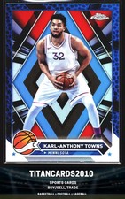Karl-Anthony Towns 2024 Topps Chrome Blue Cheetah Refractor Timberwolves #105