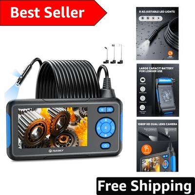 Dual Lens 1080P Endoscope Camera with Light & 4.3'' HD Display -  Waterproof