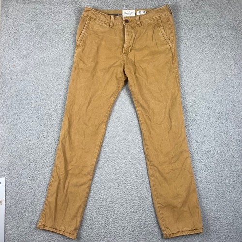 Abercrombie Fitch Tan Lined Chinos Size 32 X 30