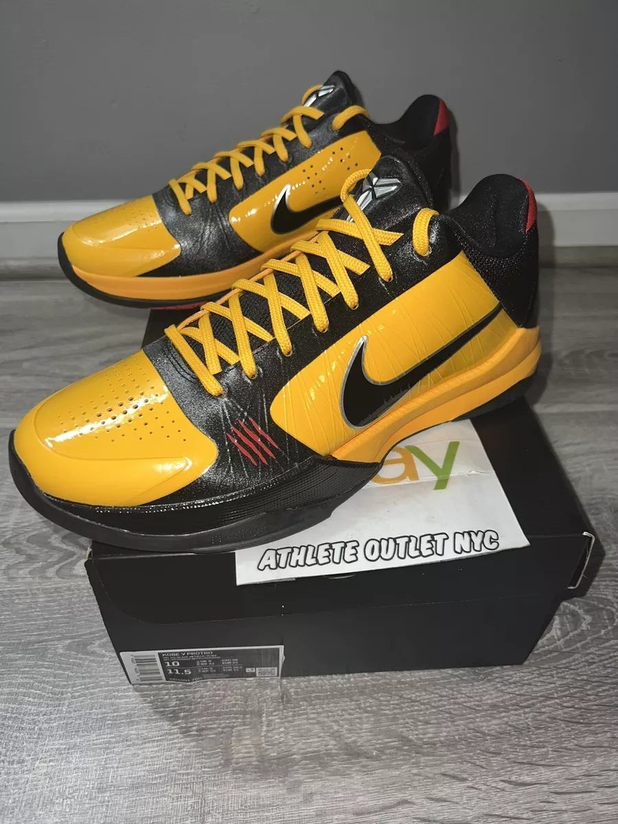 New Nike Kobe 5 Protro Bruce Yellow Black Lee Men's Size 10 Sneakers CD4991-700