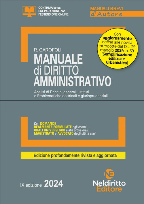 Manuale Breve Di Diritto Amministrativo 2024 -  - 2023