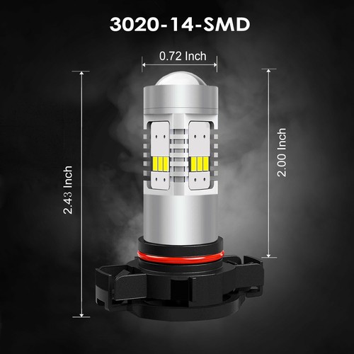 JDM ASTAR PSX24W 2504 Luz antiniebla LED automática Bombilla DRL 6000K Xenón Blanco 3020 - Imagen 9 de 11