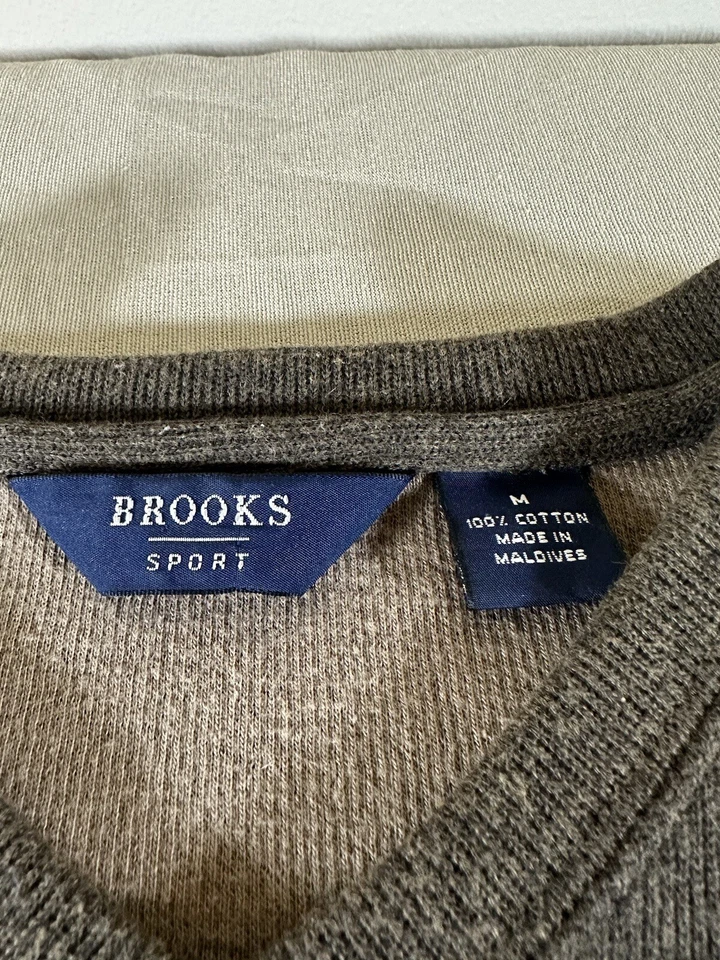Suéter Deportivo Brooks DE COLECCIÓN Adulto Mediano Marrón Tejido Pesado Manga Larga Acogedor Hombres Foto 4 de 4