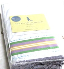 POTTERY BARN KIDs Ribbon Bedskirt CRIB BED SKIRT Baby Purple Green Yellow White