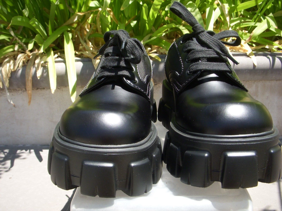 Prada Monolith Brushed Rois Leather/ReNylon Derbys Men's UK5 Prada Monolith Brushed Rois Leather/ReNylon Derbys Men's UK5