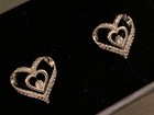 NEW ITEM*BEAUTIFUL* Kay Jewelers Sterling Silver 2 Heart Shaped Diamond Earrings — photo 2