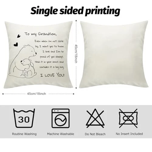 Gifts Decorative Linen Cushion Cover from Grandma Grandpa Nana, Funny Grandson - Image 2 of 4