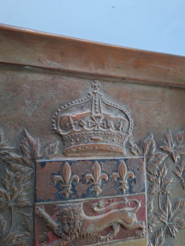 Ancienne Plaque Panneau Mural En Cuivre Avec Armoiries Royale - Photo 15 sur 19