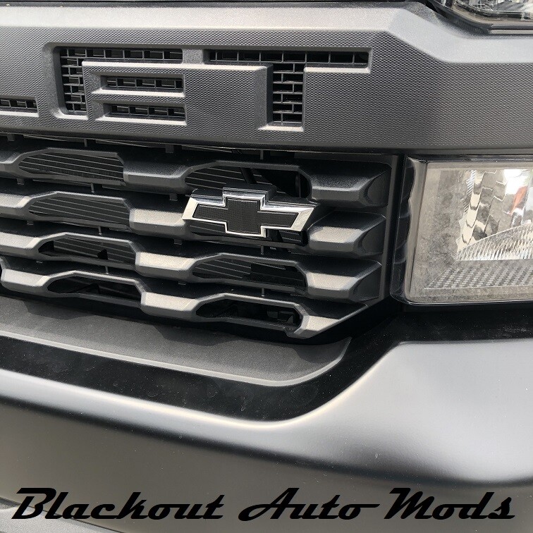 Chevy Silverado 1500 Grill Emblem Matte Black Vinyl Bowtie Emblem - Foto 7