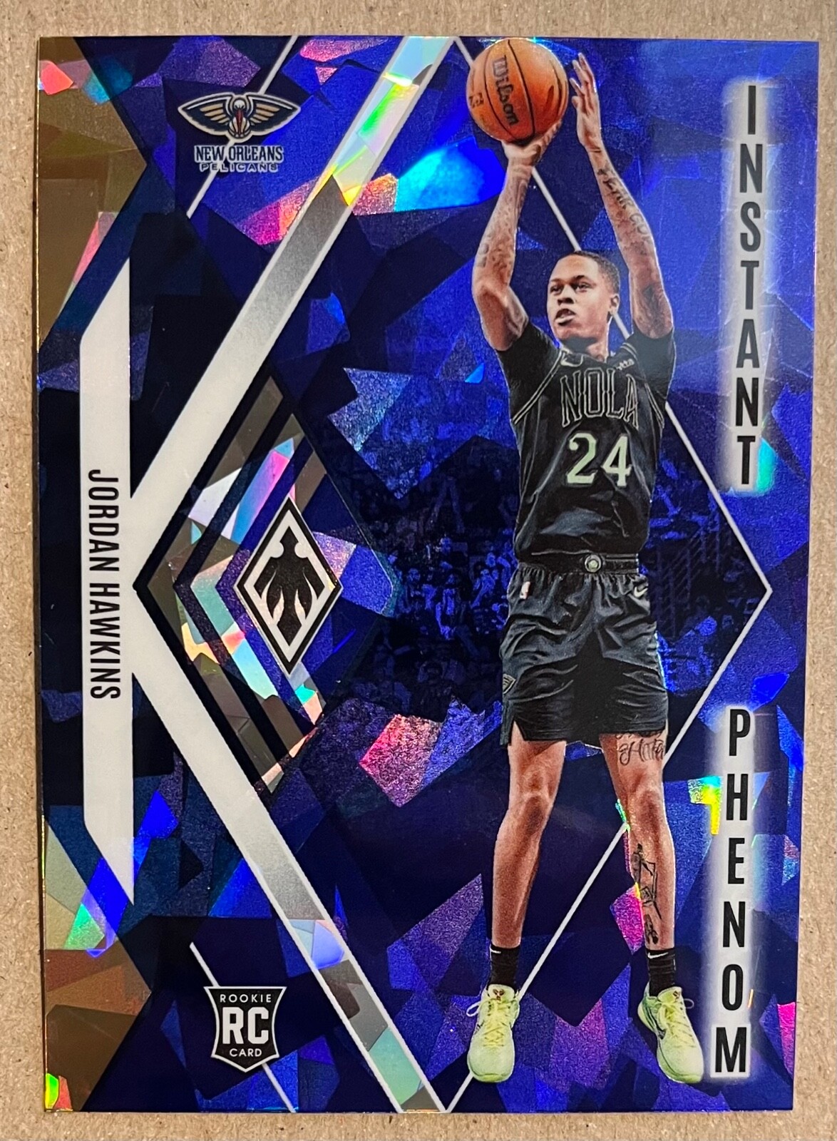 2023-24 Panini Phoenix Instant Phenom Blue Ice Jordan Hawkins #14 (RC)