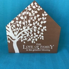THE LOVE OF FAMILY Saltbox Willow Tree Plaque Wall Art Shelf Sitter ❤️sj10m1