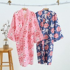Damen Langleine Kimono Yukata Bad Robe Bademantel Nachtwäsche Strickjacke Retro