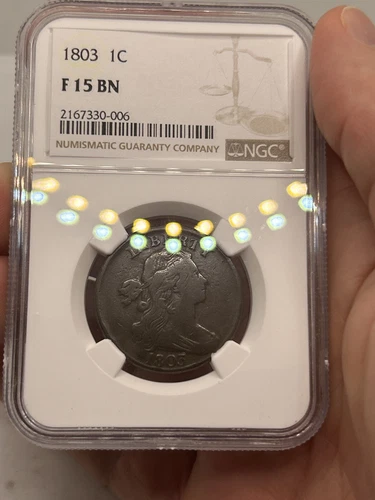 1803 1C Large Cent Graded By NGC F-15! Good Looking Coin! Good Eye Appeal***