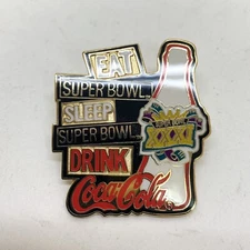 Super Bowl XXXI 31 Drink Coca Cola NFL Pin New Orleans 1997 Patriots Packers