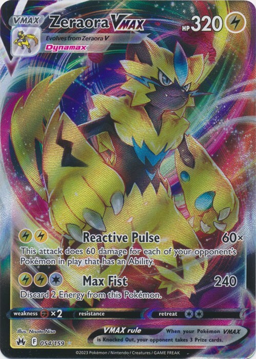 Zeraora VMAX 054/159 Ultra Rare Crown Zenith Pokemon TCG