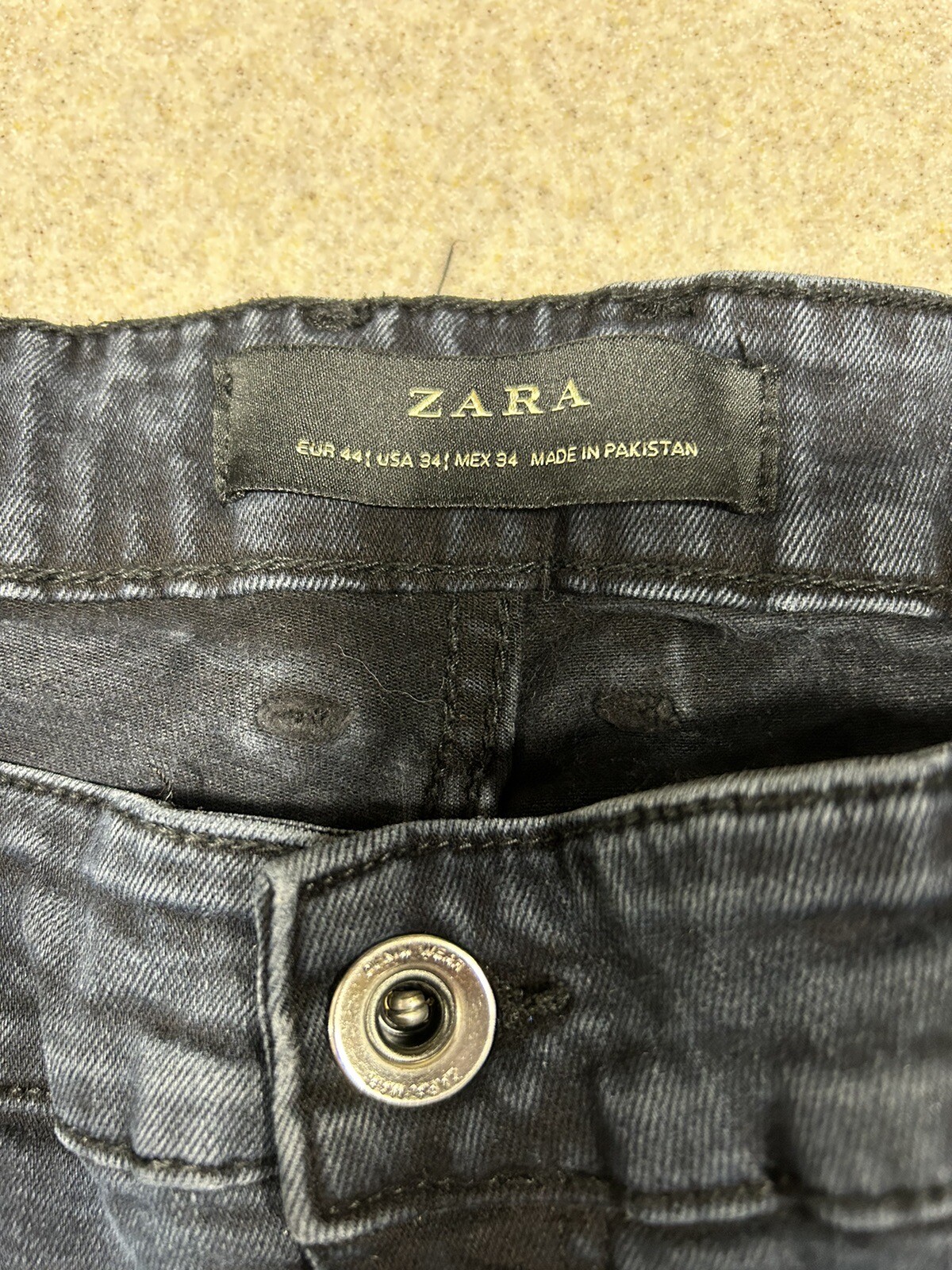 Zara Man Slim Fit Jeans Sz 34 EUR 44 Blue Skinny Jeans Dark Wash RN