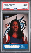 1999 Ultra WNBA Tari Phillips Rookie Card PSA 8 New York Liberty. rookie card picture